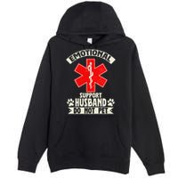 Do Not Pet Emotional Support Husband Funny Premium Pullover Hoodie