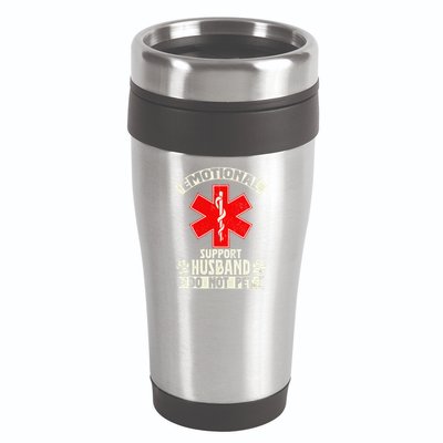Do Not Pet Emotional Support Husband Funny 16oz Travel Tumbler