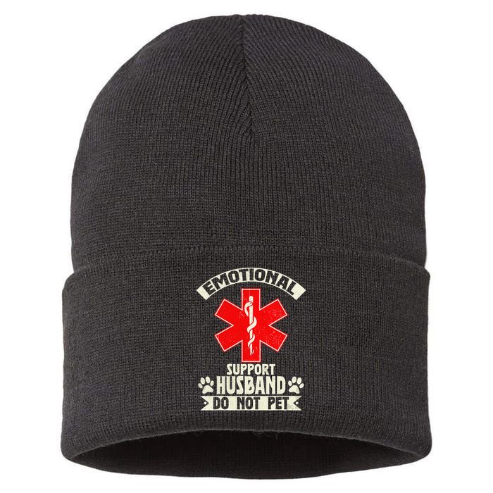 Do Not Pet Emotional Support Husband Funny Sustainable Knit Beanie