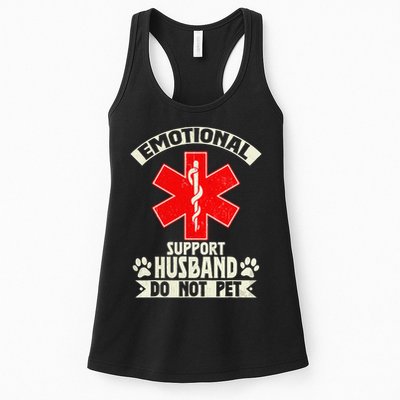Do Not Pet Emotional Support Husband Funny Womens Tank Top