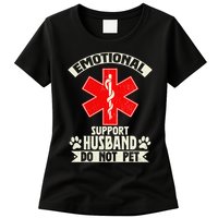 Do Not Pet Emotional Support Husband Funny Womens T-Shirt