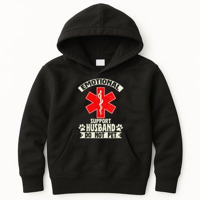 Do Not Pet Emotional Support Husband Funny Kids Hoodie