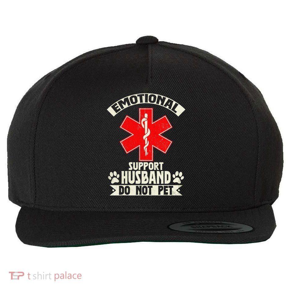 Do Not Pet Emotional Support Husband Funny Wool Snapback Cap