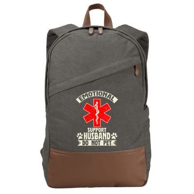 Do Not Pet Emotional Support Husband Funny Cotton Canvas Backpack