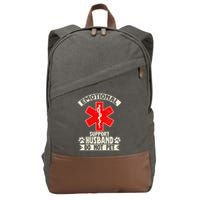 Do Not Pet Emotional Support Husband Funny Cotton Canvas Backpack