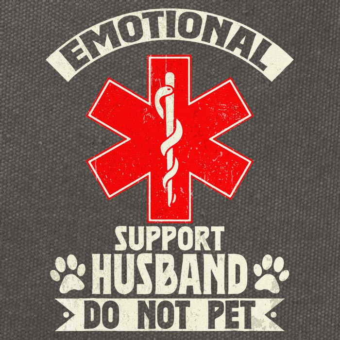 Do Not Pet Emotional Support Husband Funny Cotton Canvas Backpack