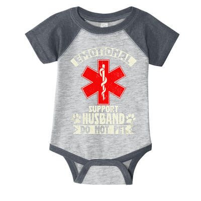 Do Not Pet Emotional Support Husband Funny Infant Baby Jersey Bodysuit
