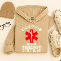 Do Not Pet Emotional Support Husband Funny Hoodie