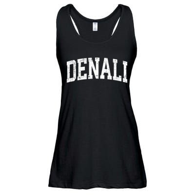 Denali National Park Alaska Vintage Athletic Sports Design Ladies Essential Flowy Tank