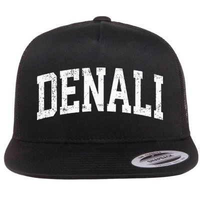 Denali National Park Alaska Vintage Athletic Sports Design Flatbill Hat