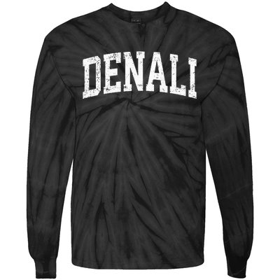 Denali National Park Alaska Vintage Athletic Sports Design Tie-Dye Long Sleeve Shirt