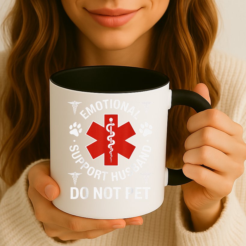 Do Not Pet Emotional Support Husband Funny Emotional Mug