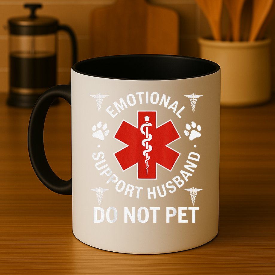 Do Not Pet Emotional Support Husband Funny Emotional Mug