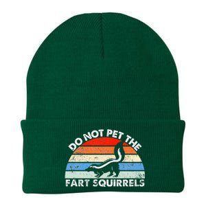 Do Not Pet The Fart Squirrels Funny Skunk Retro Sunset Knit Cap Winter Beanie