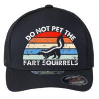 Do Not Pet The Fart Squirrels Funny Skunk Retro Sunset Flexfit Unipanel Trucker Cap