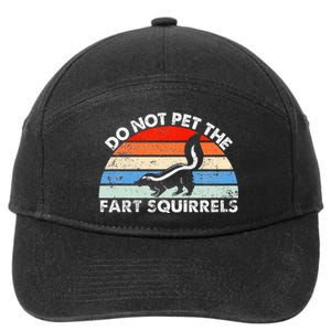 Do Not Pet The Fart Squirrels Funny Skunk Retro Sunset 7-Panel Snapback Hat