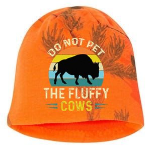 Do Not Pet The Fluffy Cows Funny Bison Yellowstone Park Kati - Camo Knit Beanie