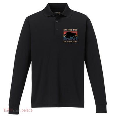 Do Not Pet The Fluffy Cows Performance Long Sleeve Polo
