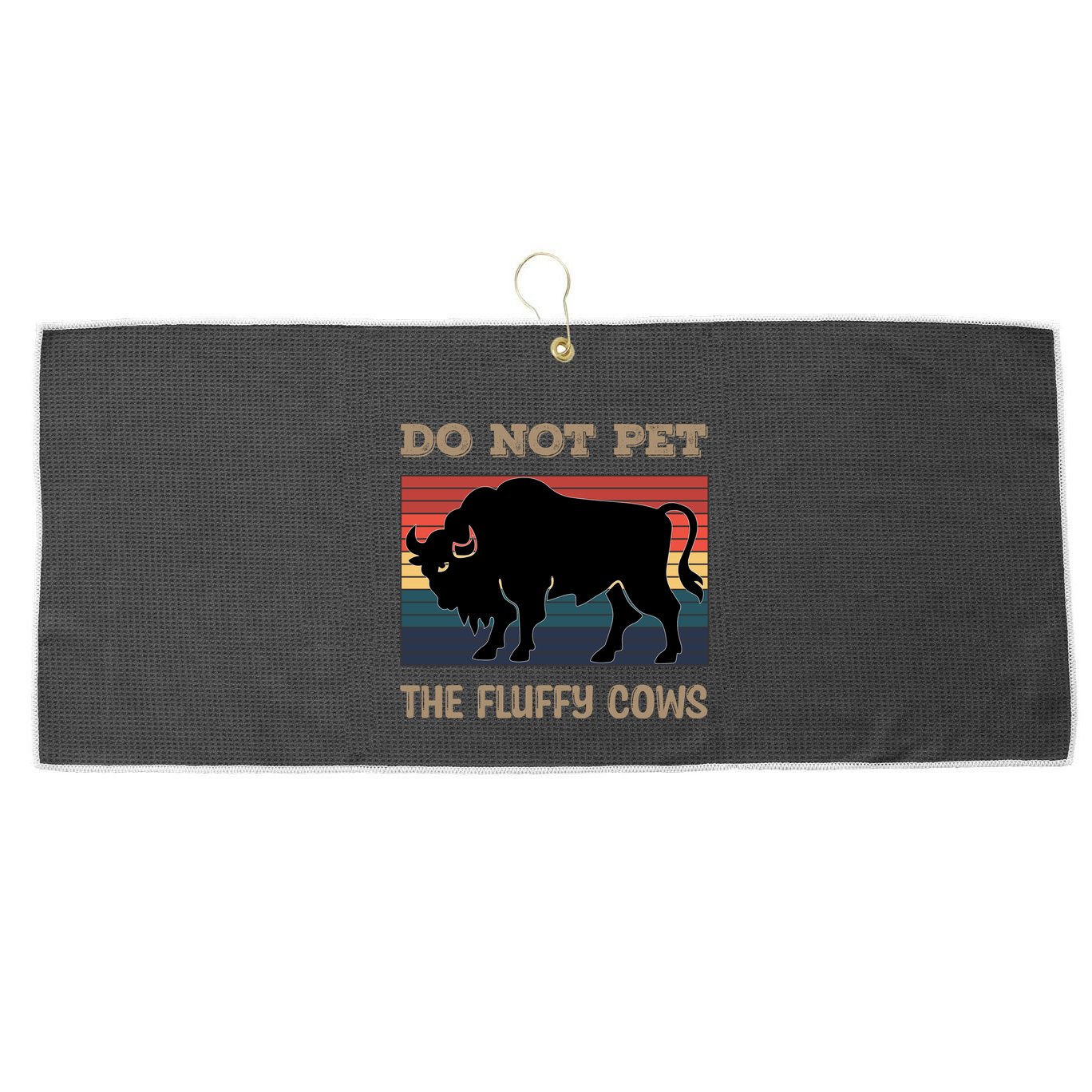 Do Not Pet The Fluffy Cows Large Microfiber Waffle Golf Towel