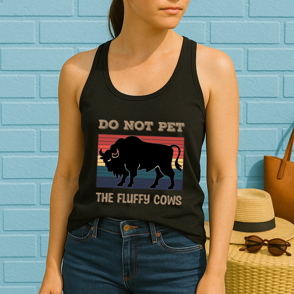 Do Not Pet The Fluffy Cows Womens Tank Top