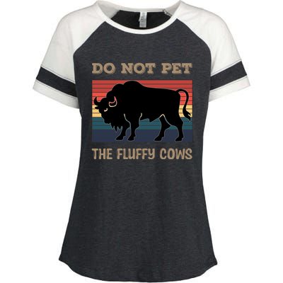 Do Not Pet The Fluffy Cows Enza Ladies Jersey Colorblock Tee