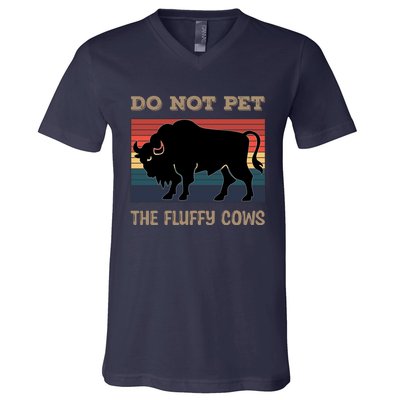 Do Not Pet The Fluffy Cows V-Neck T-Shirt