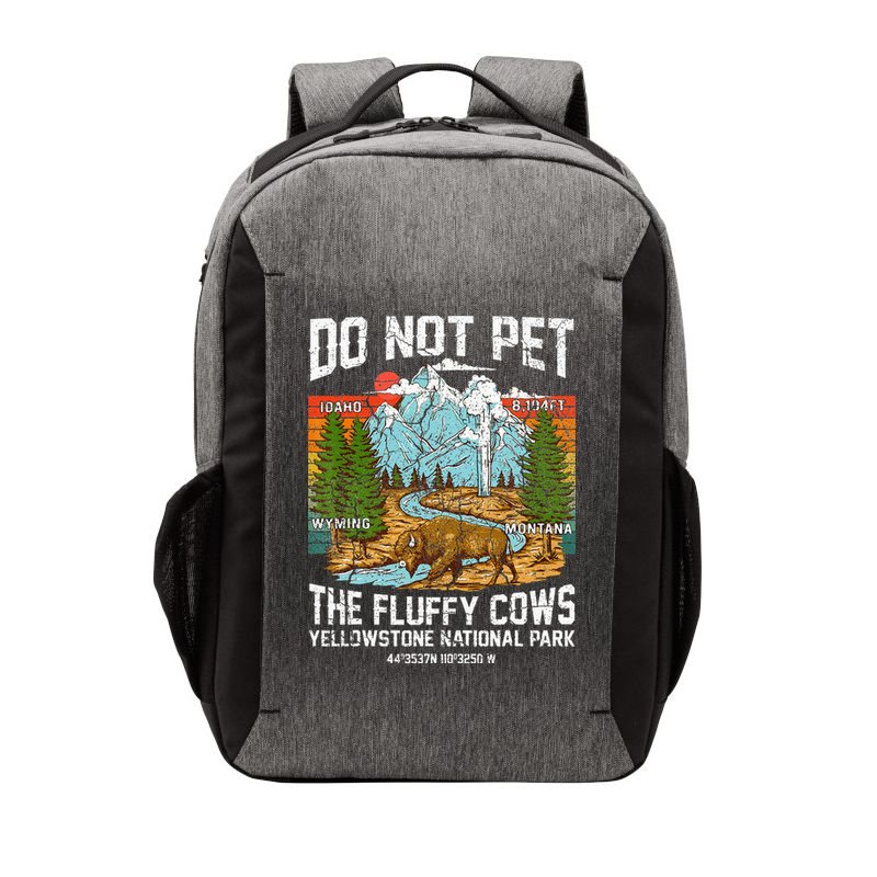 Do Not Pet The Fluffy Cows Bison Yellowstone National Park Vector Backpack