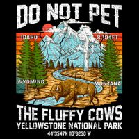 Do Not Pet The Fluffy Cows Bison Yellowstone National Park Stripe Pom Pom Beanie