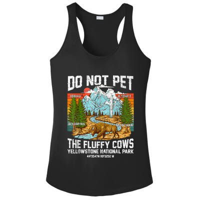 Do Not Pet The Fluffy Cows Bison Yellowstone National Park Ladies PosiCharge Competitor Racerback Tank
