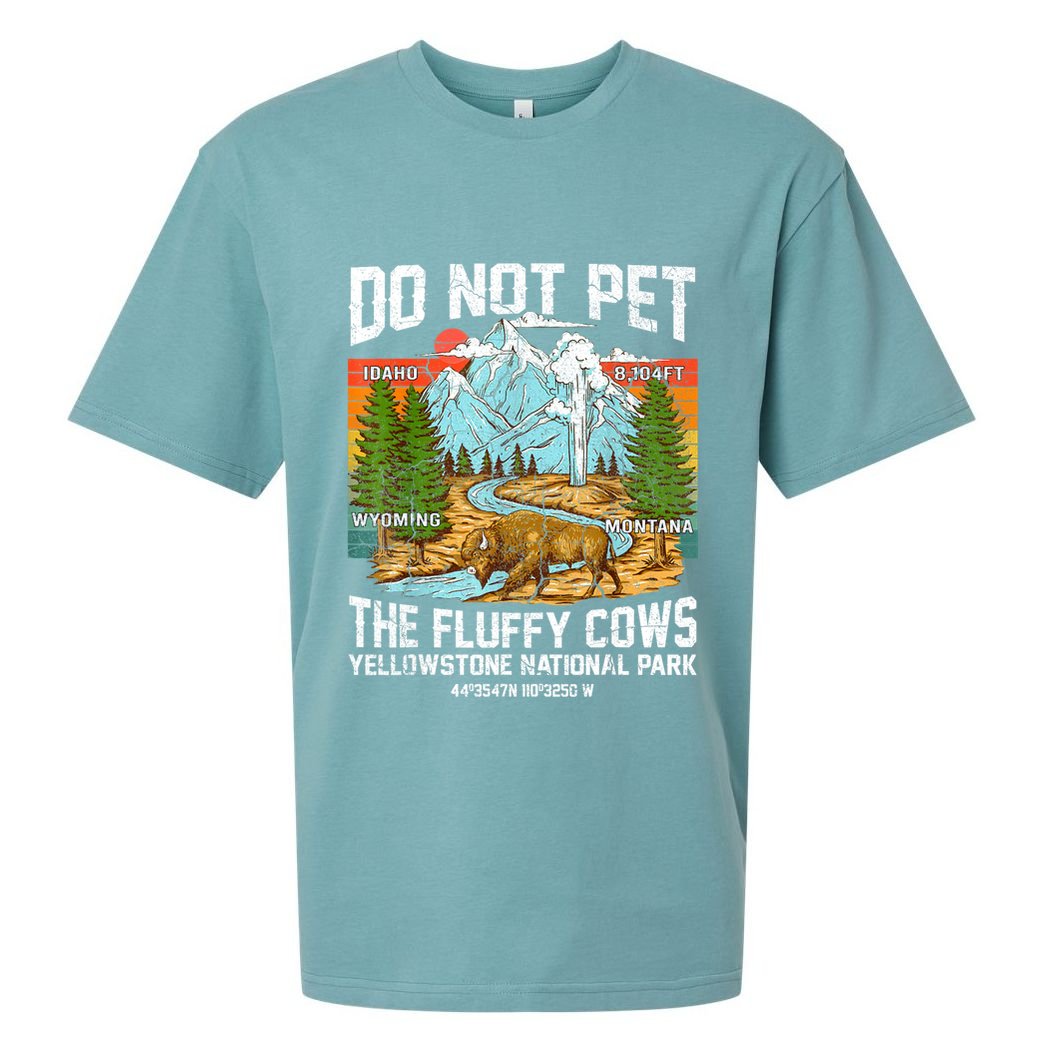 Do Not Pet The Fluffy Cows Bison Yellowstone National Park Sueded Cloud Jersey T-Shirt