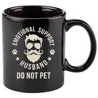 Do Not Pet Emotional Support Husband Funny Married Couple 11oz C Handle Ceramic Mug