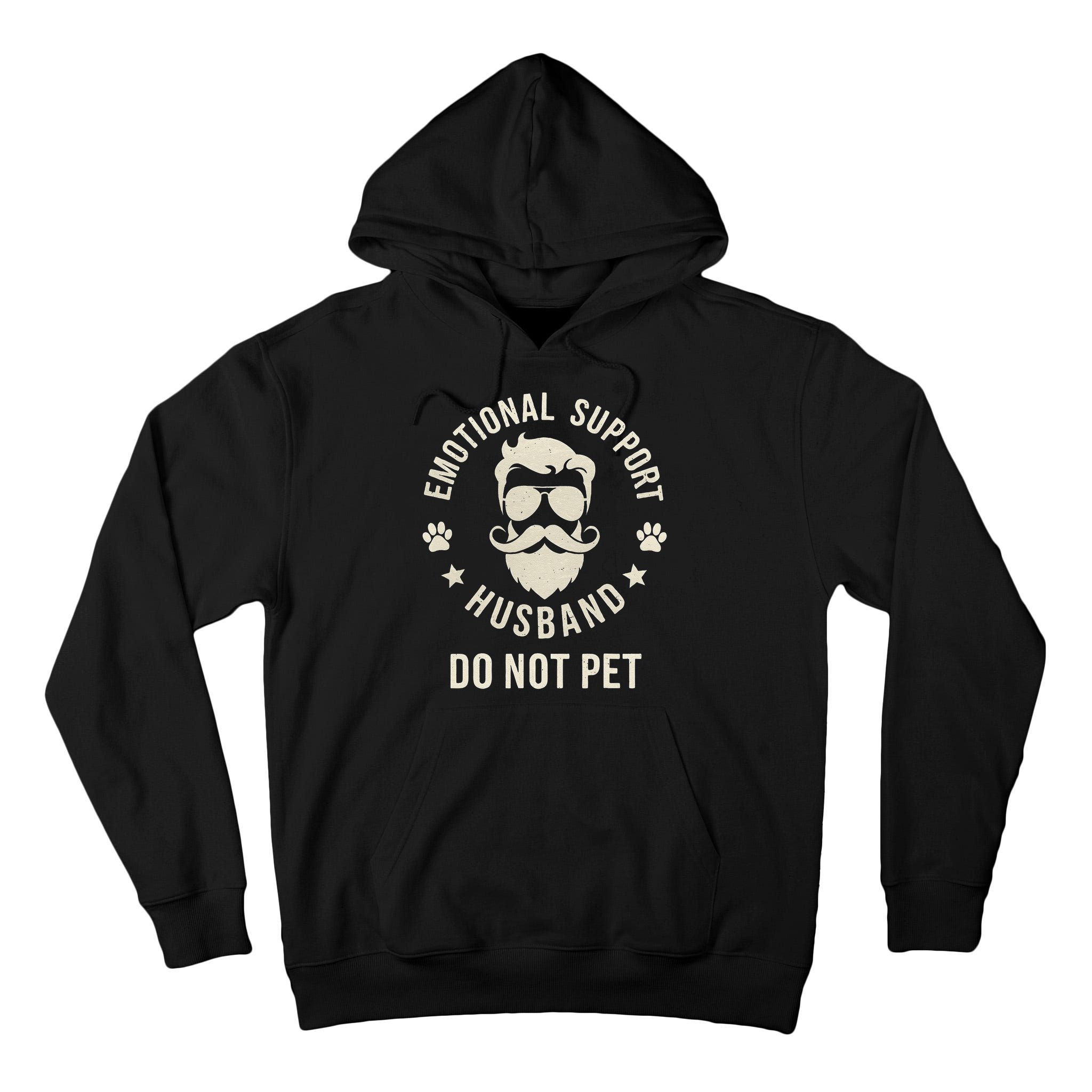 Do Not Pet Emotional Support Husband Funny Married Couple Tall Hoodie