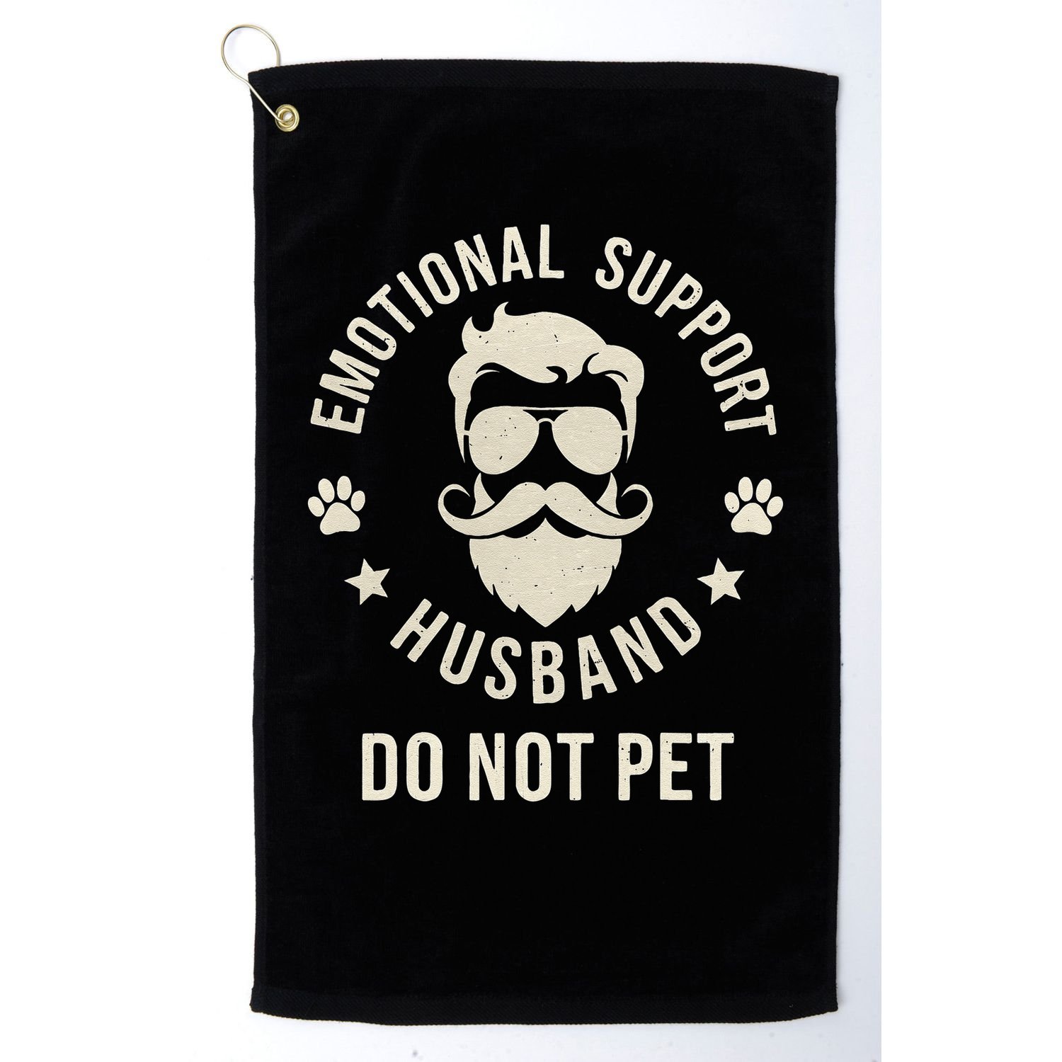 Do Not Pet Emotional Support Husband Funny Married Couple Golf Towel