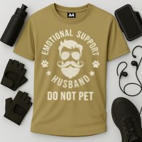 Do Not Pet Emotional Support Husband Funny Married Couple Cooling Performance Crew T-Shirt