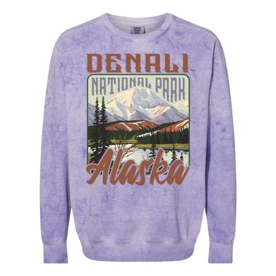 Denali National Park Alaska Colorblast Crewneck Sweatshirt