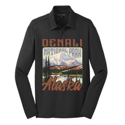 Denali National Park Alaska Silk Touch Performance Long Sleeve Polo