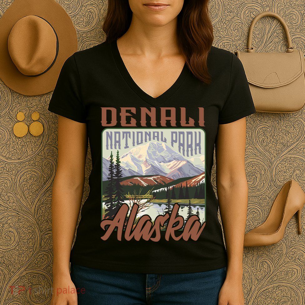 Denali National Park Alaska Women's V-Neck T-Shirt