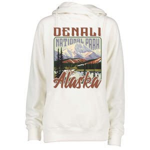 Denali National Park Alaska Womens Funnel Neck Pullover Hood