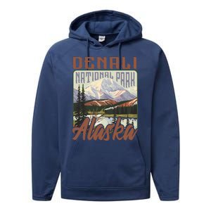 Denali National Park Alaska Performance Fleece Hoodie