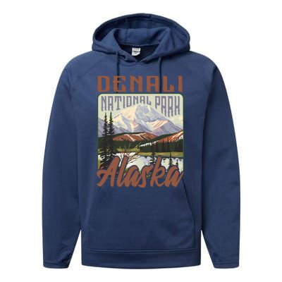 Denali National Park Alaska Performance Fleece Hoodie