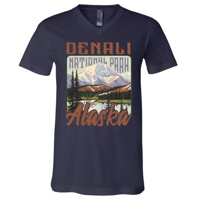 Denali National Park Alaska V-Neck T-Shirt