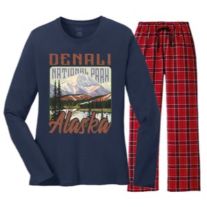 Denali National Park Alaska Women's Long Sleeve Flannel Pajama Set 