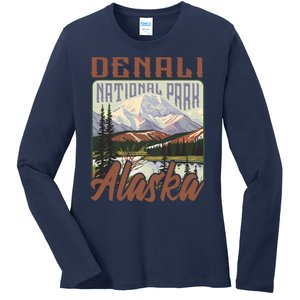 Denali National Park Alaska Ladies Long Sleeve Shirt