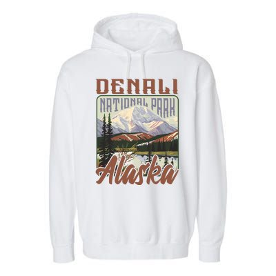 Denali National Park Alaska Garment-Dyed Fleece Hoodie