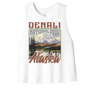 Denali National Park Alaska Women's Racerback Cropped Tank