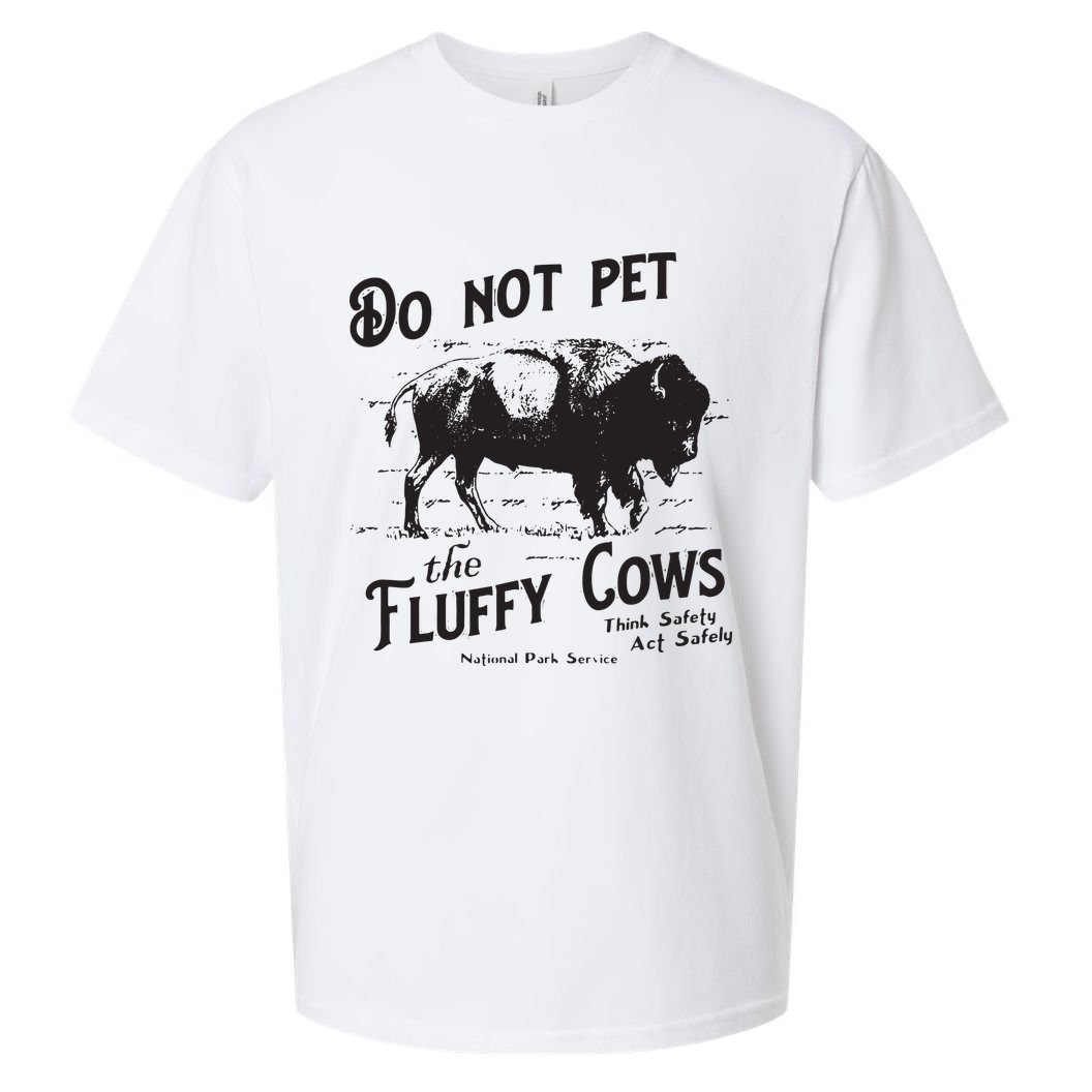 Do Not Pet The Fluffy Cows American Bison Vintage Sueded Cloud Jersey T-Shirt