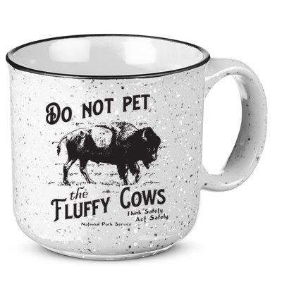 Do Not Pet The Fluffy Cows American Bison Vintage 15oz Campfire Ceramic Mug