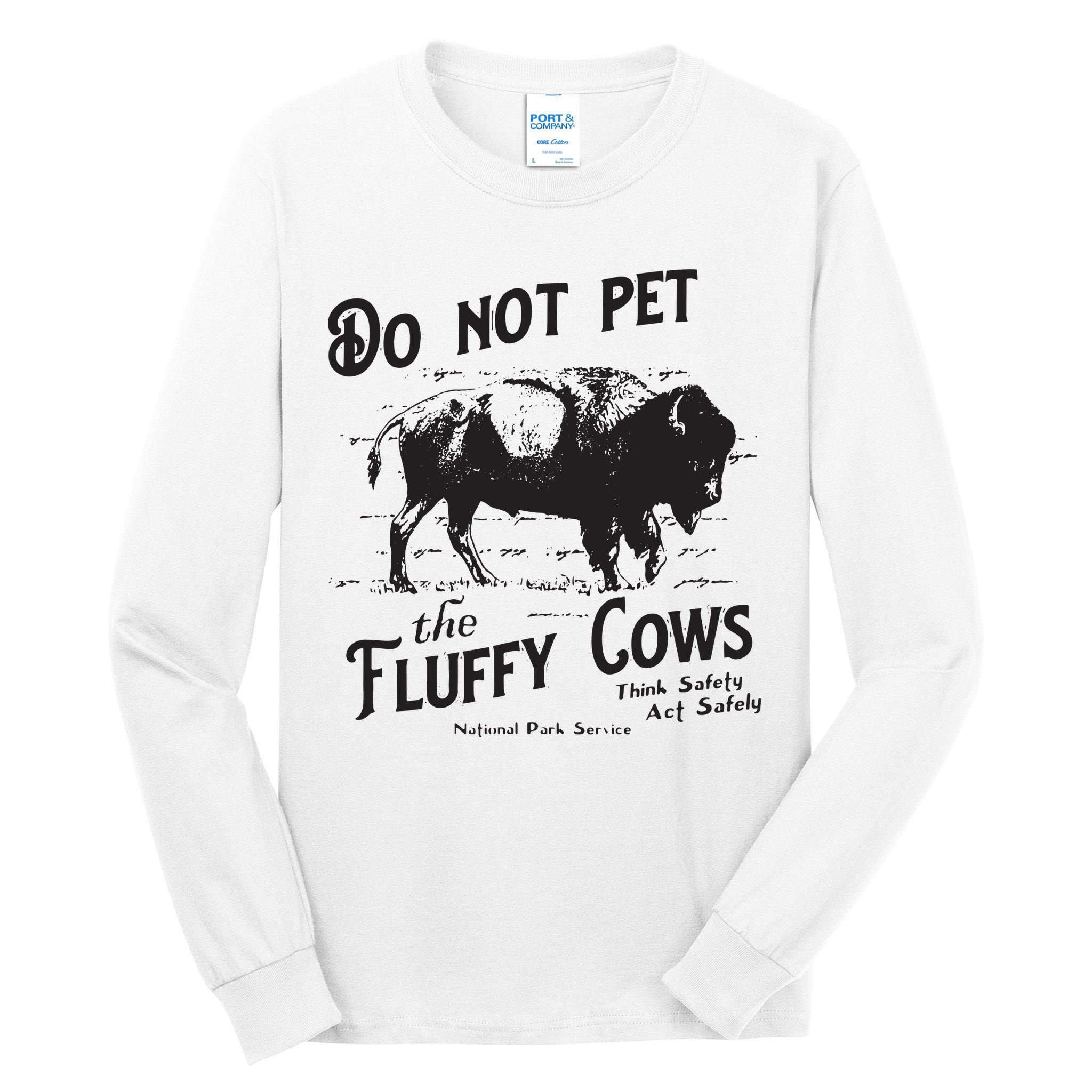 Do Not Pet The Fluffy Cows American Bison Vintage Tall Long Sleeve T-Shirt