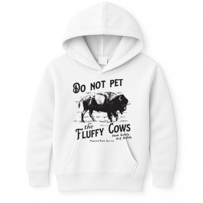 Do Not Pet The Fluffy Cows American Bison Vintage Kids Hoodie