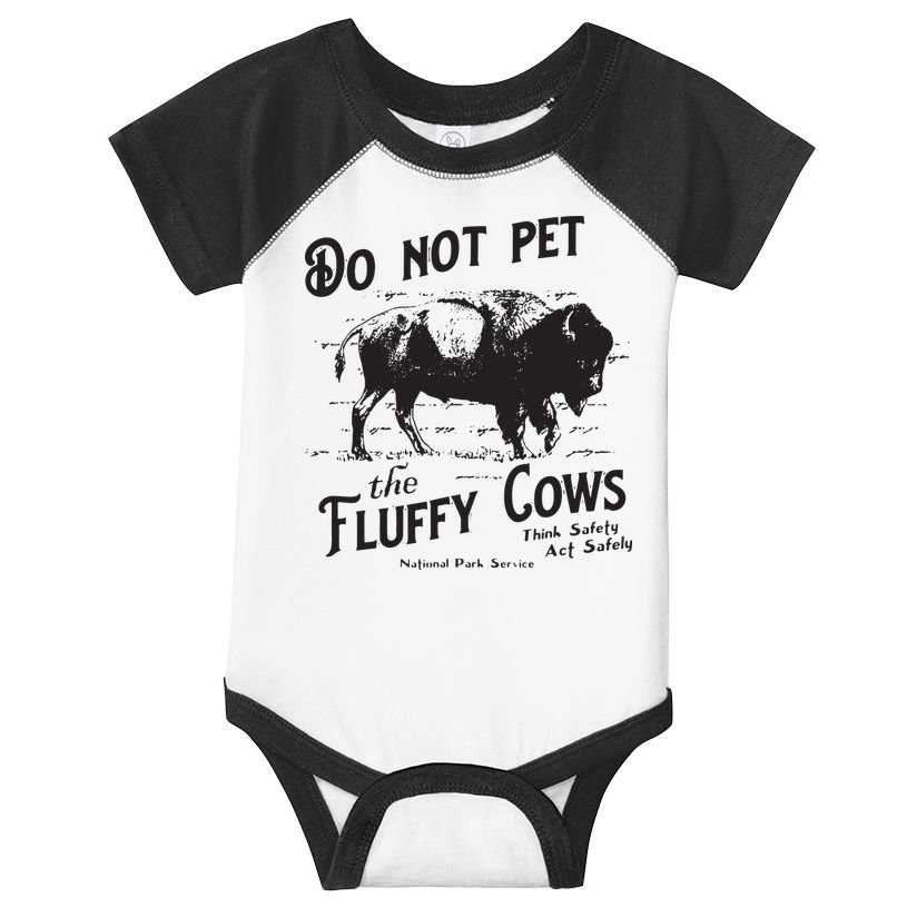 Do Not Pet The Fluffy Cows American Bison Vintage Infant Baby Jersey Bodysuit